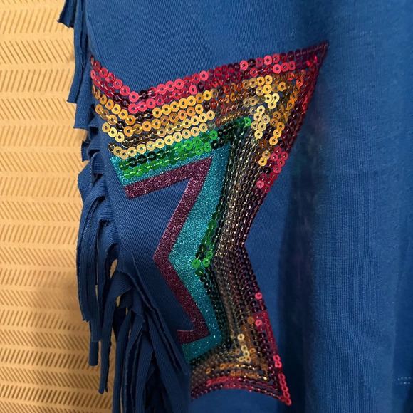 IT’S OUR TIME~ BLOUSE~ FRING~ SEQUINS~LG-14 - Picture 2 of 5